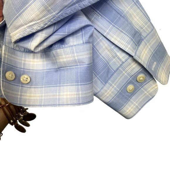 Ike Behar 120’s 2 Ply Lavender Plaid Button Down Cotton Shirt - Picture 3 of 9